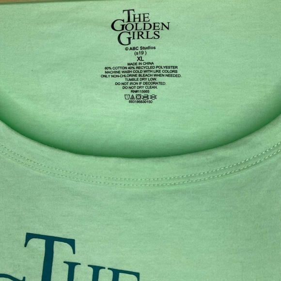 NWOT ABC STUDIO The Golden Girls Women’s XL Mint Green Novelty Short Sleeve - Picture 2 of 4